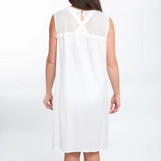 Tahlee Tank Dress Cover Up in White by Elsie & Zoey