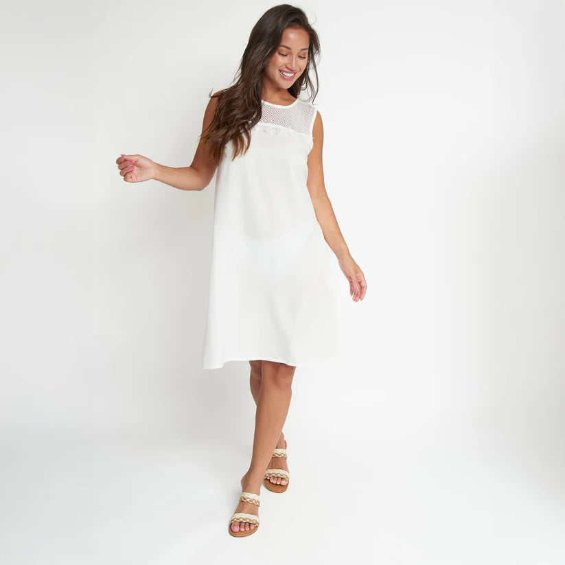 Tahlee Tank Dress Cover Up in White by Elsie & Zoey