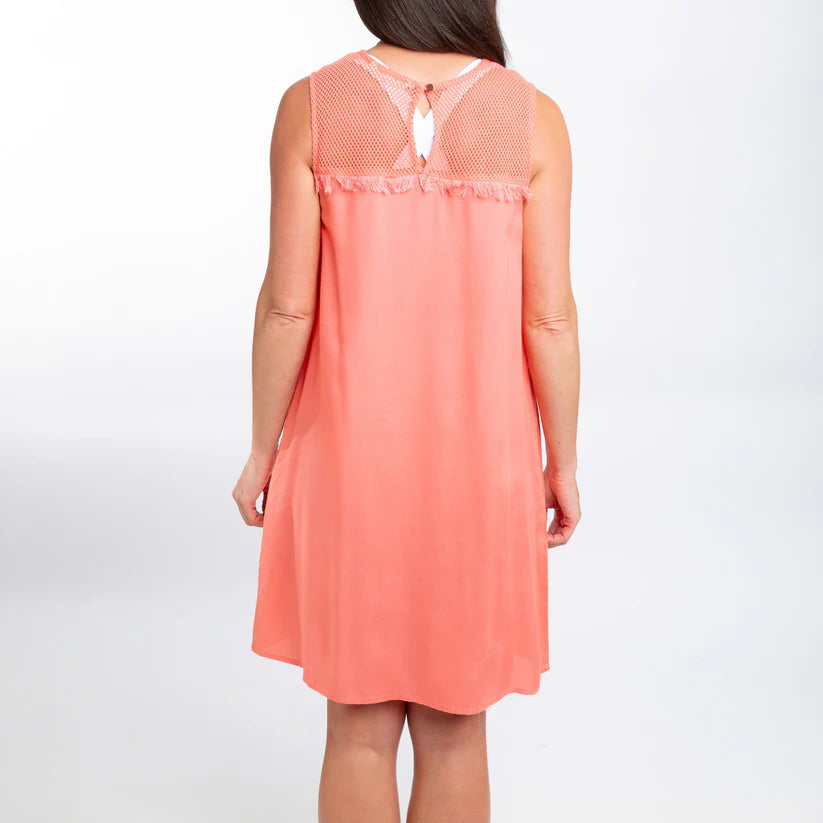 Tahlee Tank Dress Cover Up in Coral by Elsie & Zoey