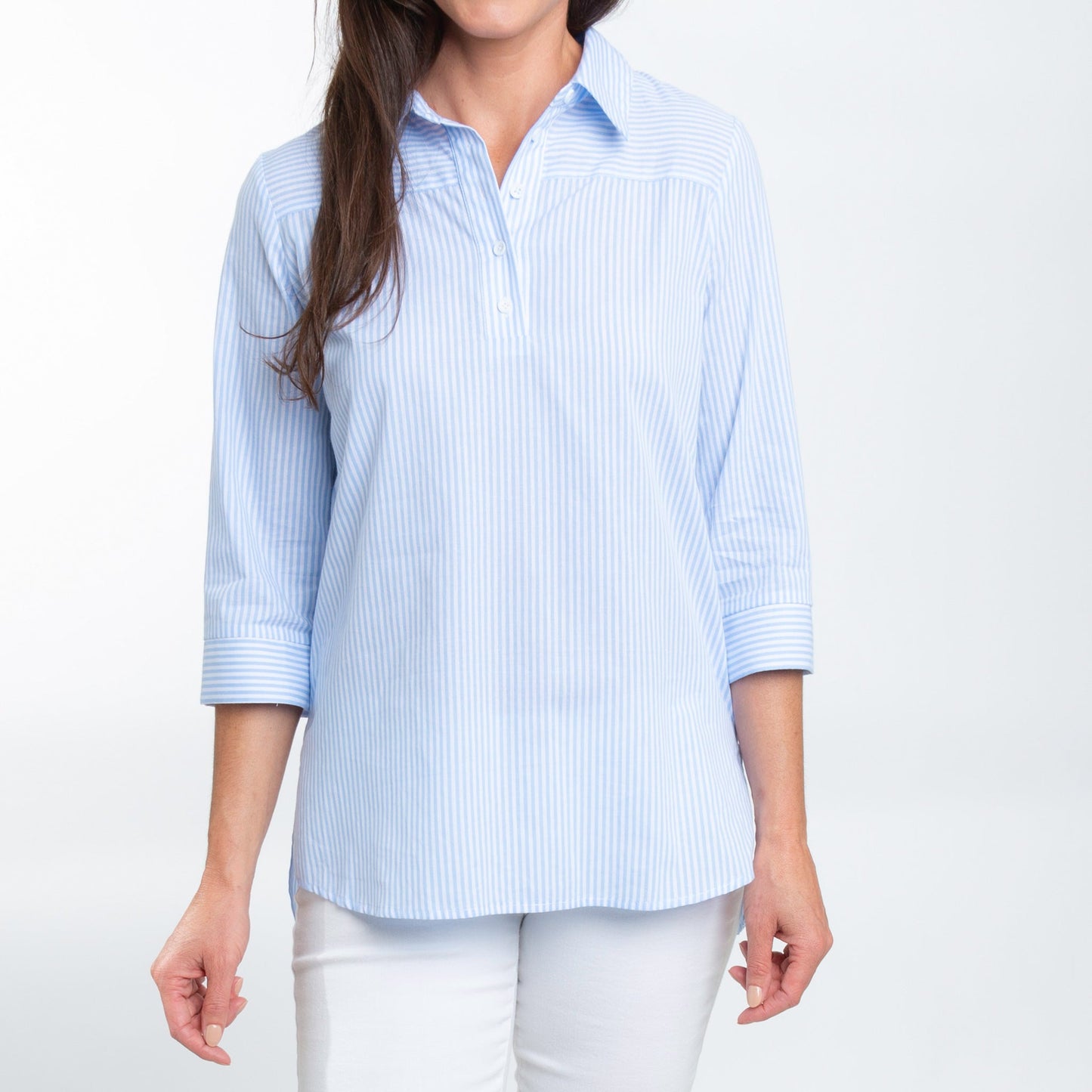 Lakelyn 3/4 Cuff Sleeve Collared Cotton Blouse
