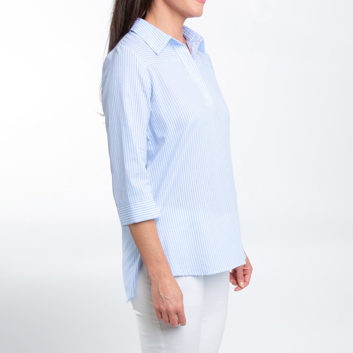 Lakelyn 3/4 Cuff Sleeve Collared Cotton Blouse