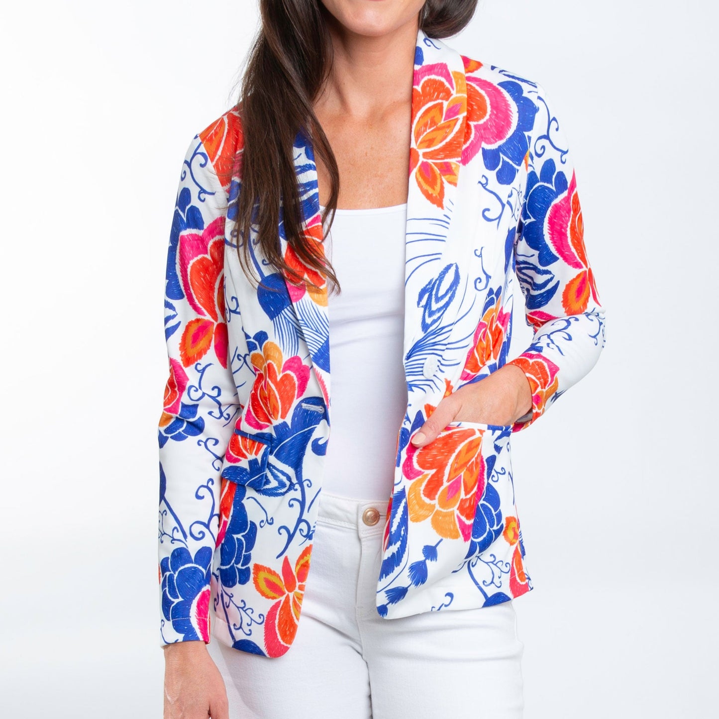 Gemma Stretch Long Sleeve Floral Blazer