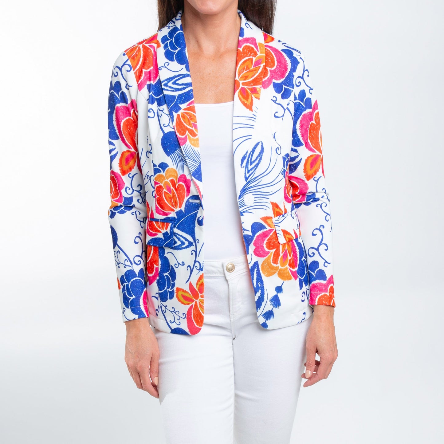 Gemma Stretch Long Sleeve Floral Blazer
