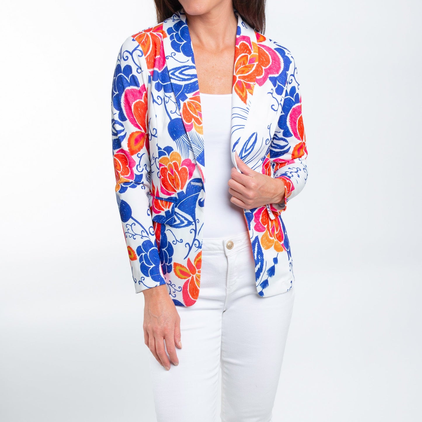 Gemma Stretch Long Sleeve Floral Blazer