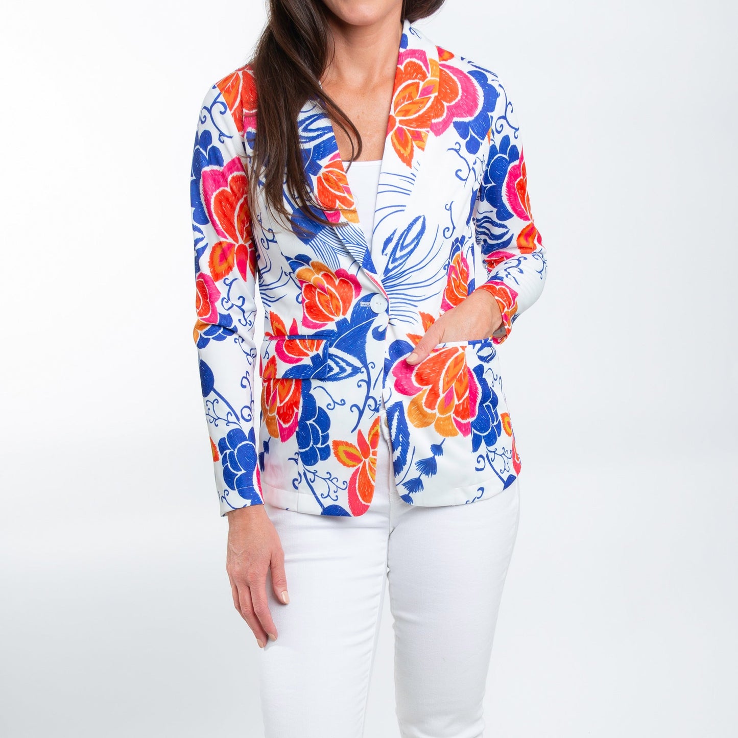Gemma Stretch Long Sleeve Floral Blazer