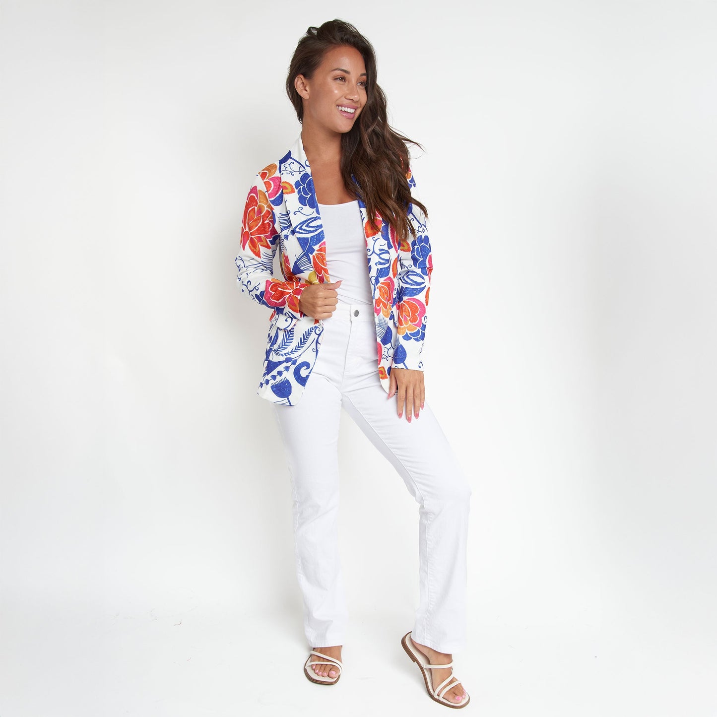 Gemma Stretch Long Sleeve Floral Blazer