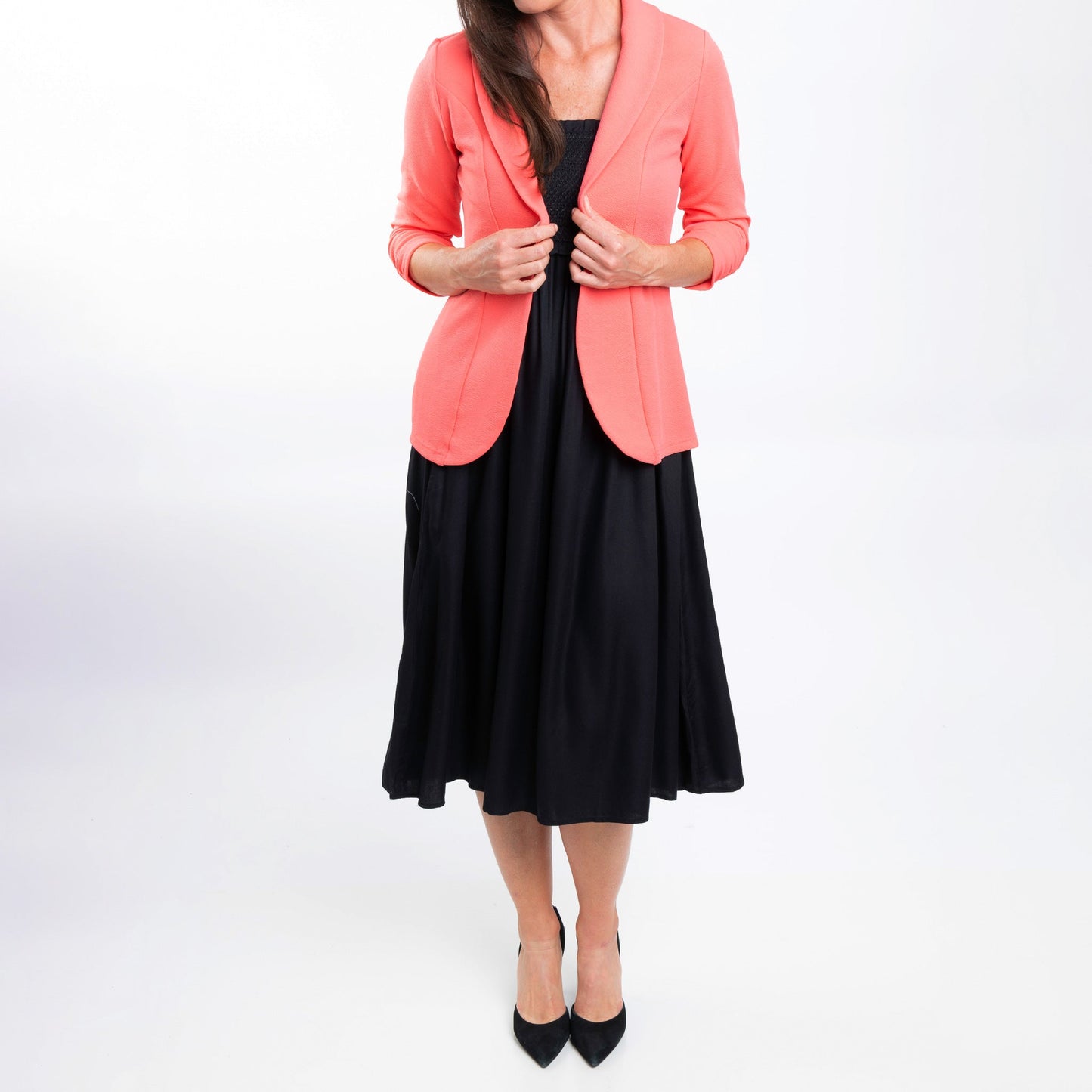 Dove Ruched Stretch Crepe Blazer
