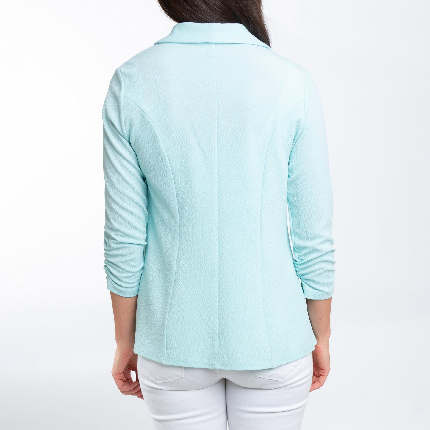 Dove Ruched Stretch Crepe Blazer