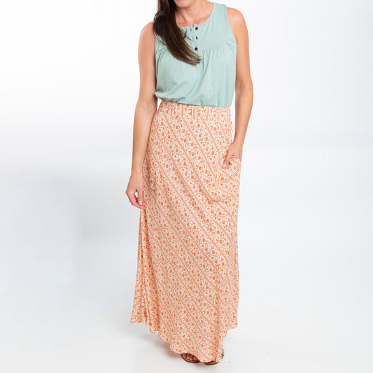 Halle Patterned Maxi Skirt with Pockets