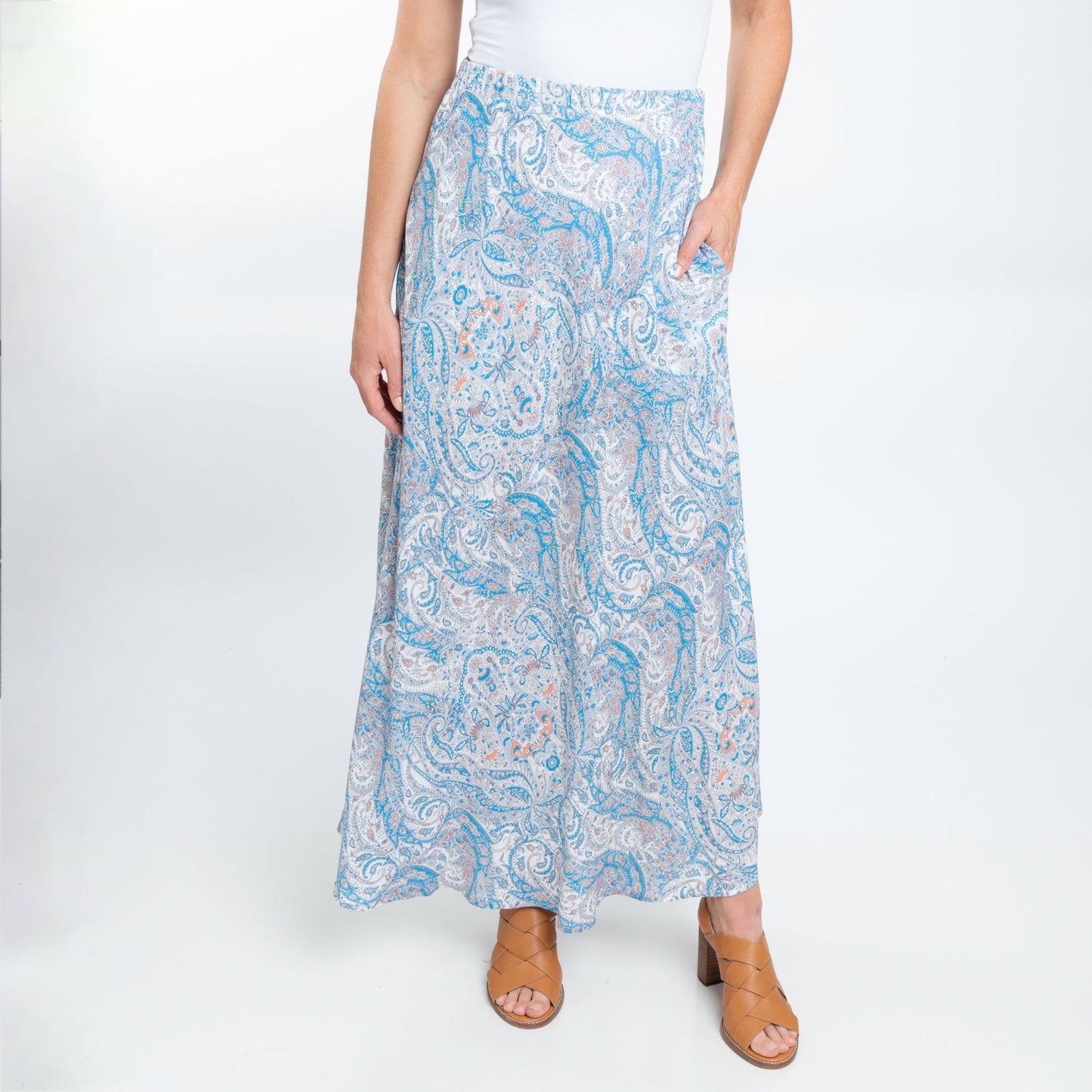 Halle Patterned Maxi Skirt with Pockets