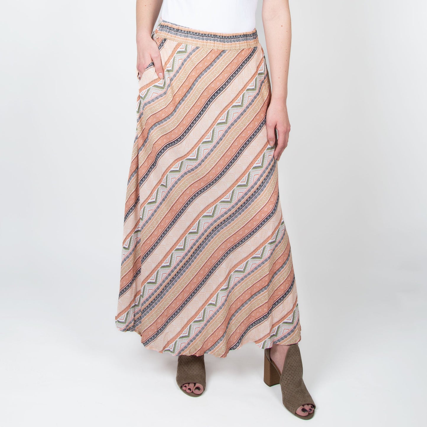 Halle Patterned Maxi Skirt with Pockets