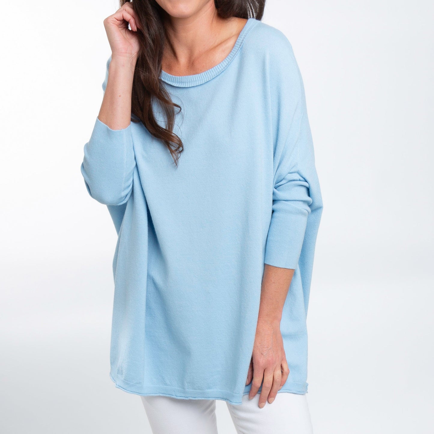 Halsey Relaxed Lightweight Dolman Poncho Sweater