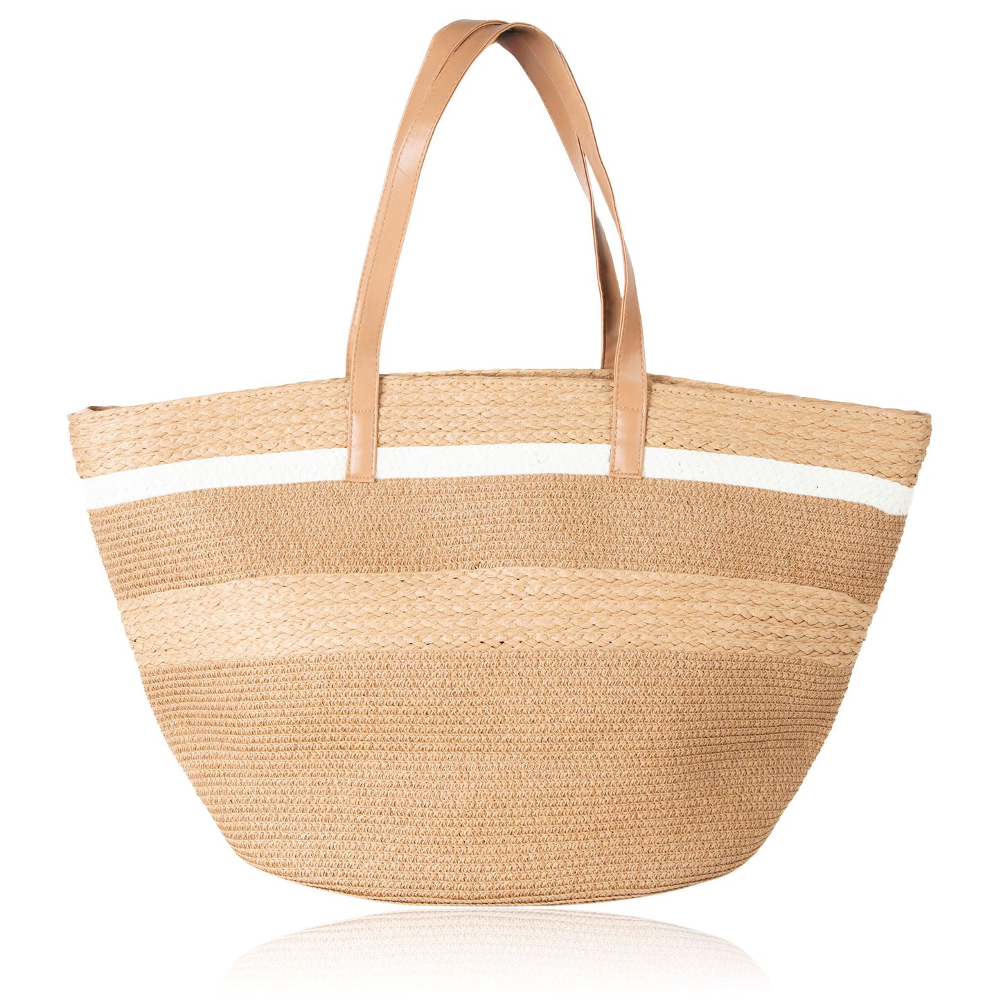 Ginger Stripe Beach Tote Bag