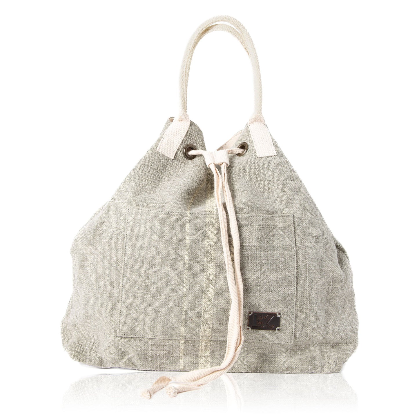 Cailey Jute Adjustable Drawstring Closure Backpack Purse