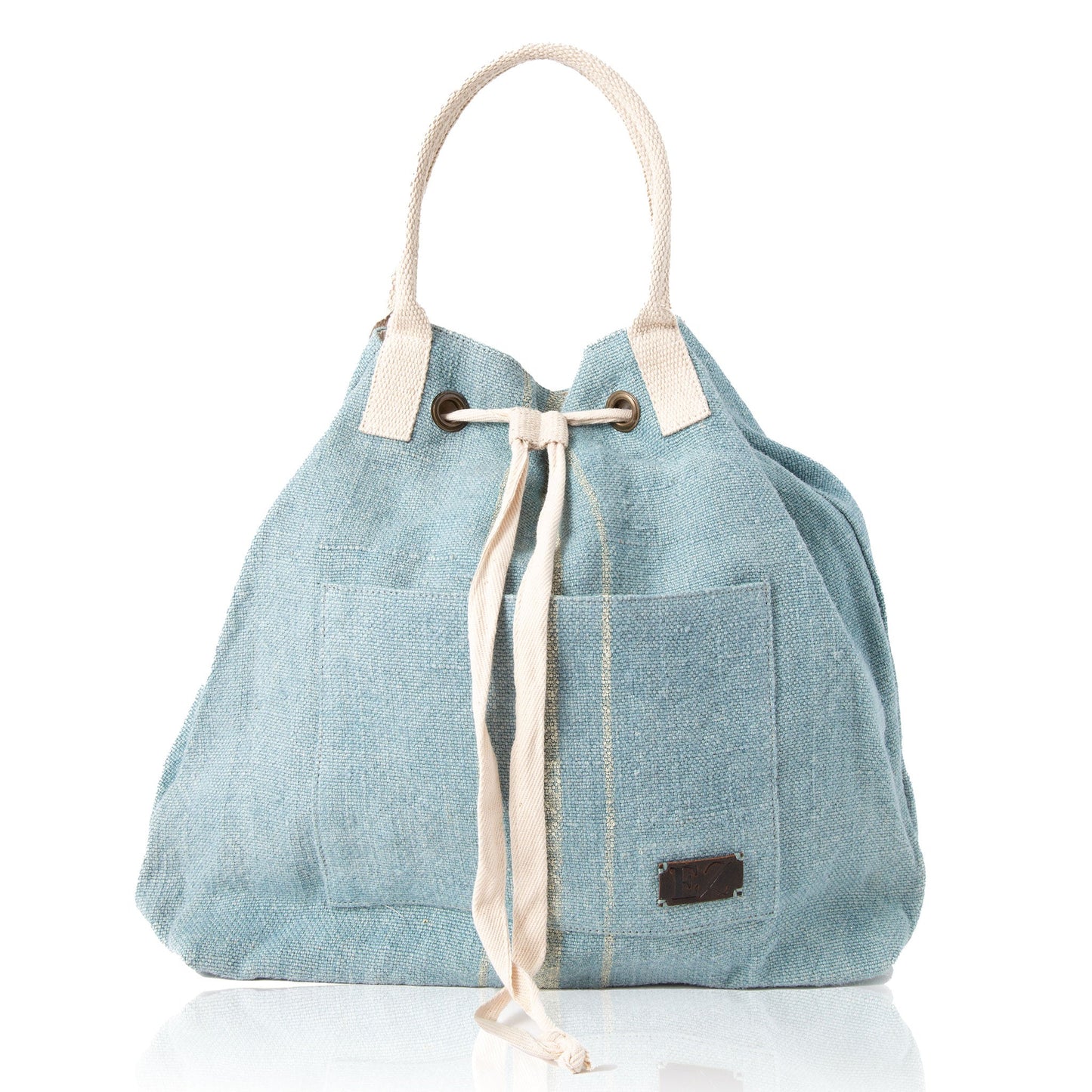 Cailey Jute Adjustable Drawstring Closure Backpack Purse
