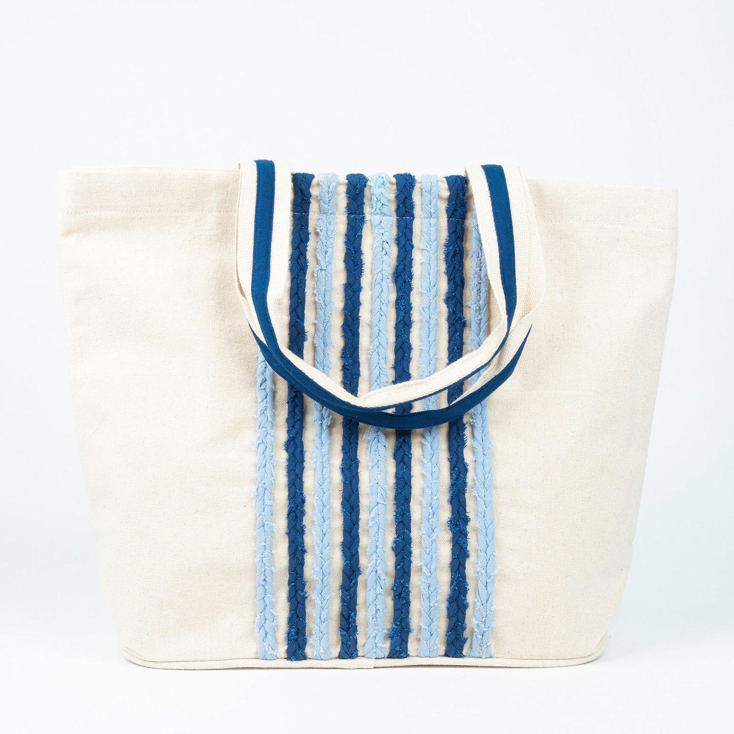 Kona Water Resistant Hand Embroidered Striped Beach Tote Bag