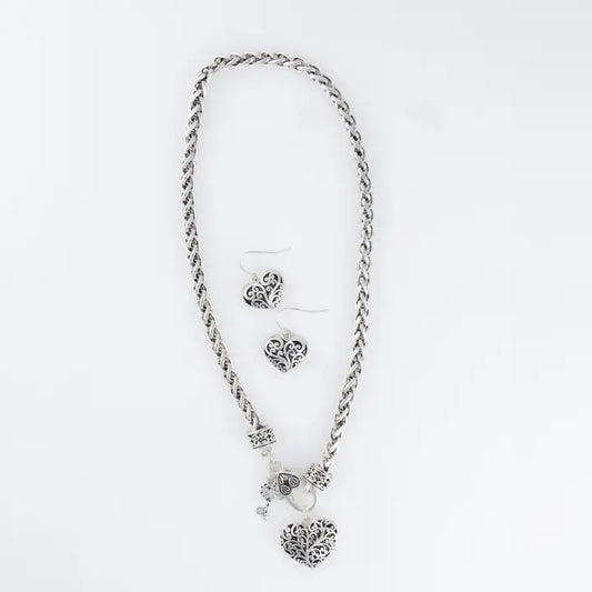Miah Inspirational Charm Pendant Necklace & Earring Set by Howard's