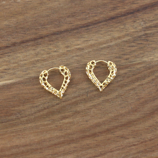Open Heart Hoop Earrings