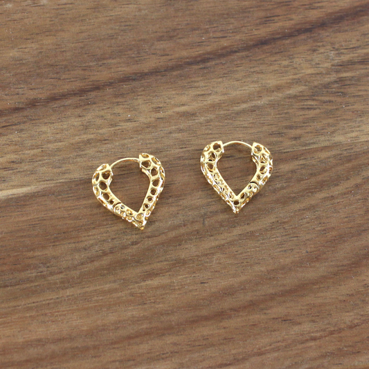 Open Heart Hoop Earrings
