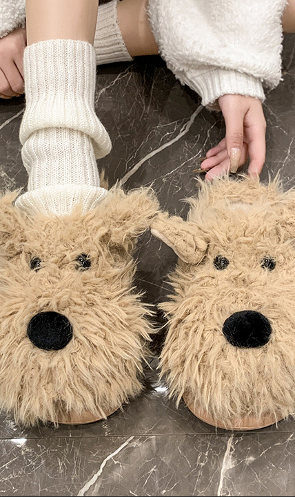 Fluffy Dog slippers