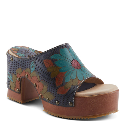 TEESHIRT Navy Multi Sandal by L`ARTISTE