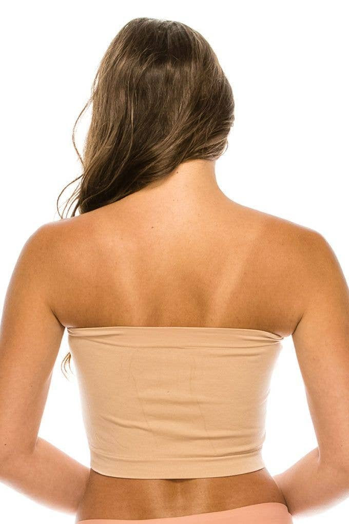 COMFORTABLE BREATHABLE MICROFIBER FABRIC-WHITE Bandeau Bra