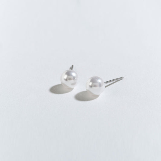 6mm Pearl Ball Stud Earrings