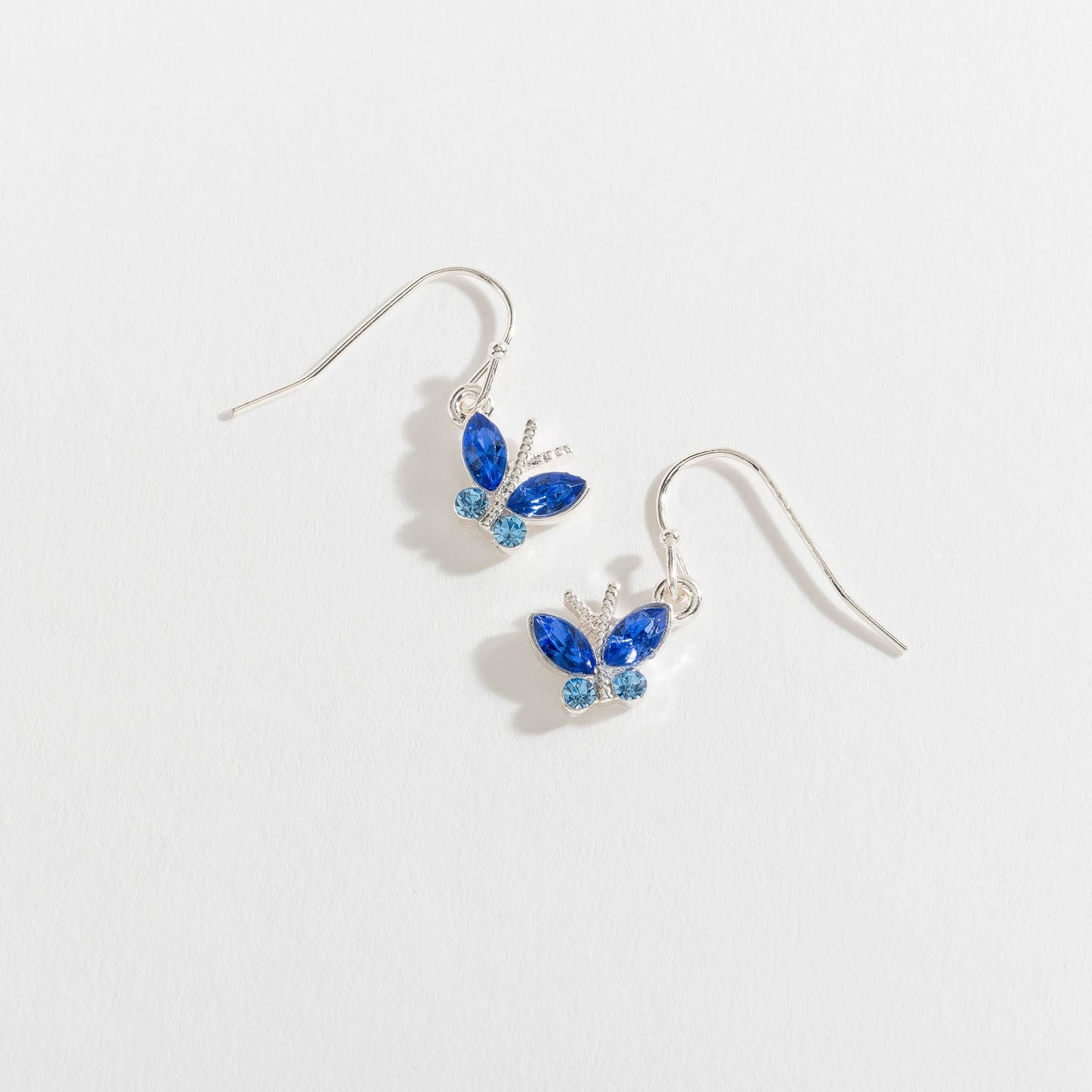 Gemstone Butterfly Drop Earrings
