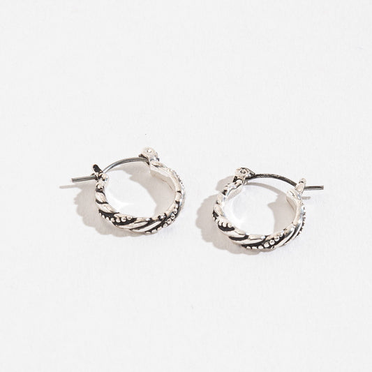 Silver Twist Hoop Earrings