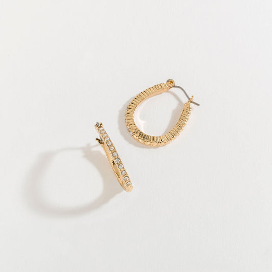 Crystal Stone Hoop Earrings