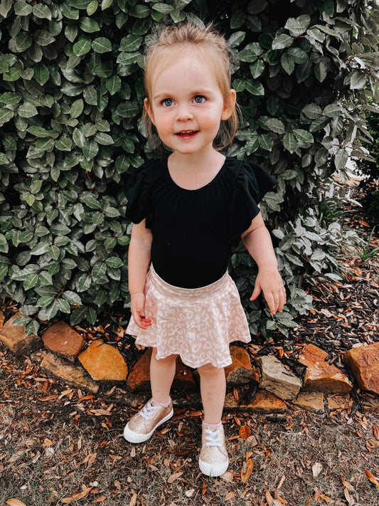 Neutral leopard Skirted bummies