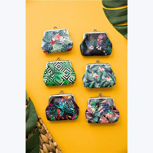 TROPICAL VIBES COIN PURSE 6 AST. Each Sold Separate