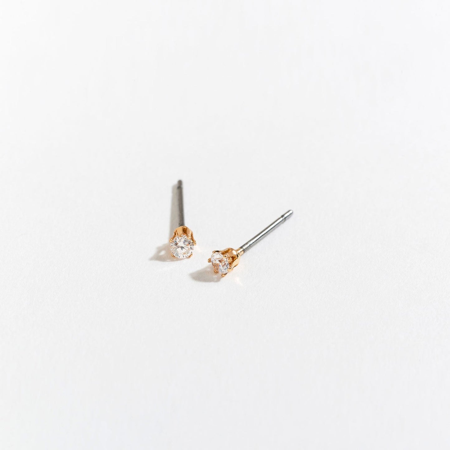 2mm Cubic Zirconia Stud Earrings