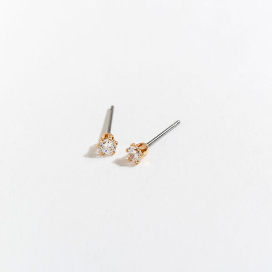 3mm Cubic Zirconia Stud Earrings