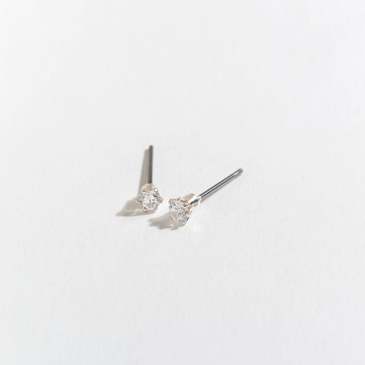 3mm Cubic Zirconia Stud Earrings