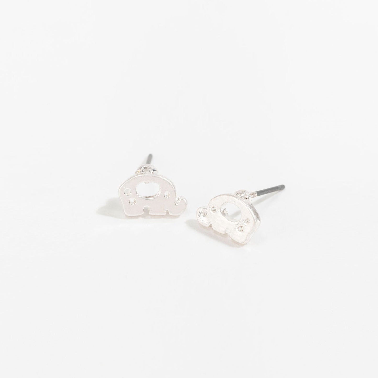 Stud Buds Elephant Silver Stud Earrings