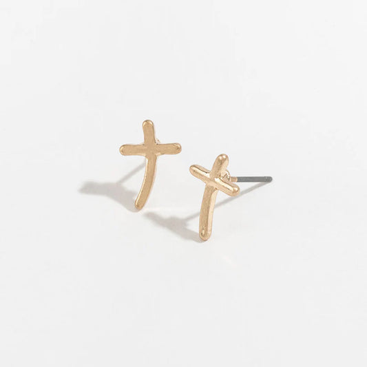 Cross Stud Buds Earrings by Howard's