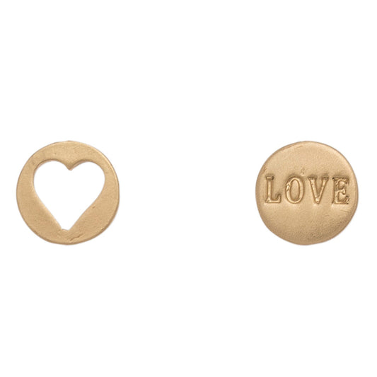 Stud Buds Gold Cutout Heart Love Stud Earrings