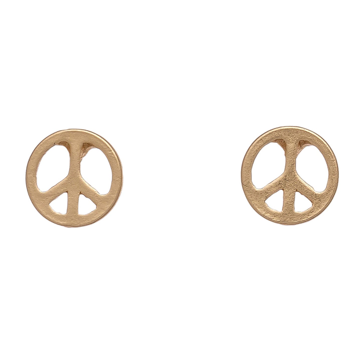 Stud Buds Gold Peace Sign Stud Earrings