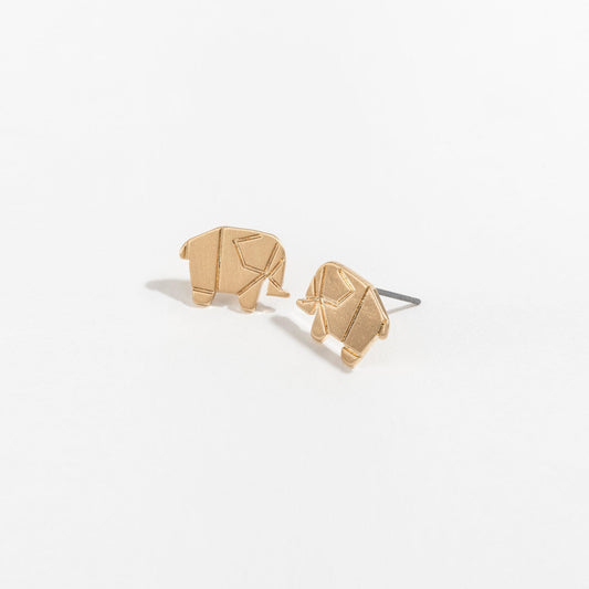 Stud Buds Gold Elephant Stud Earrings