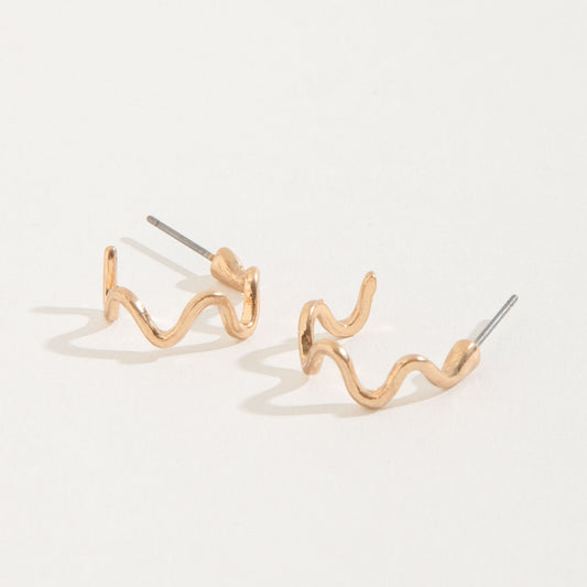 Wiggle Hoop Stud Buds Earrings