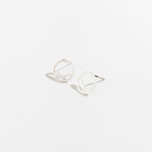 Stud Buds Circle Silver Stud Earrings