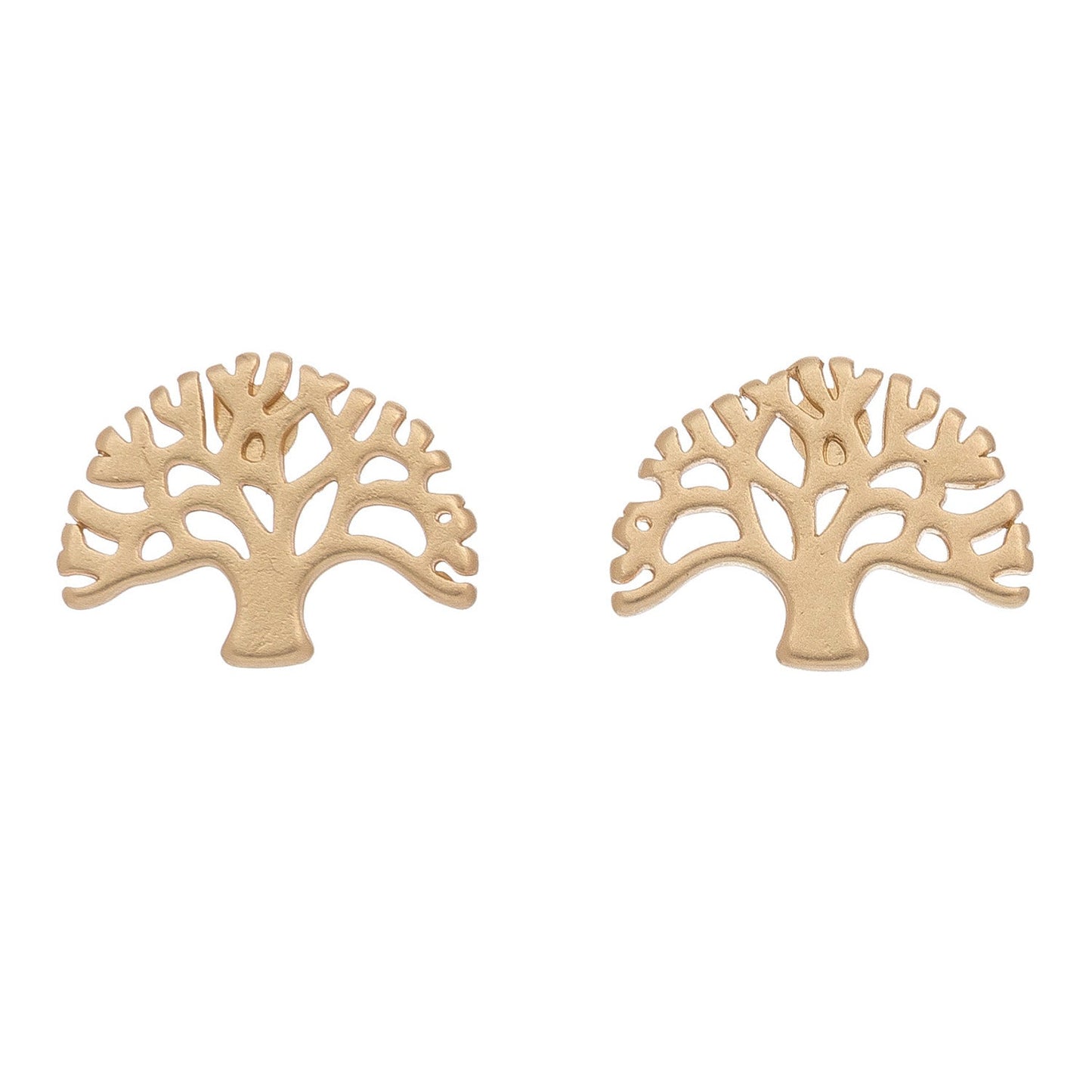 Tree Gold Stud Buds Earrings