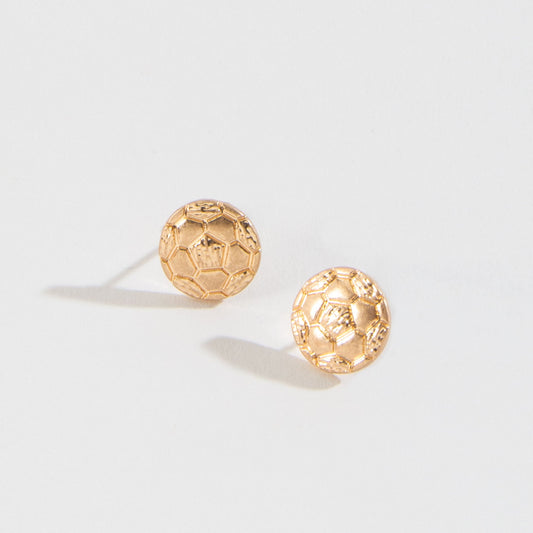 Stud Buds Gold Soccer Ball Stud Earrings