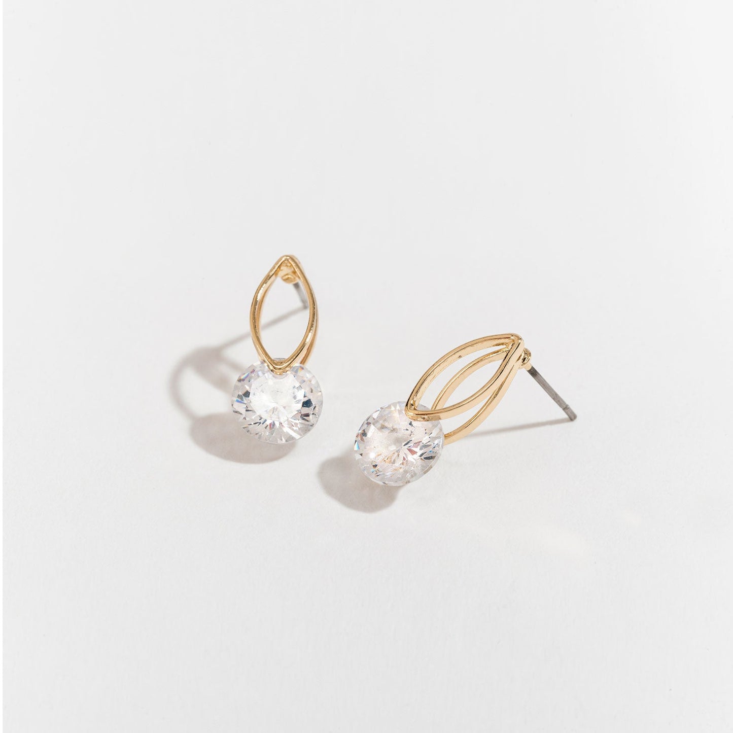 Dazzler Cubic Zirconia Oval Frame Stud Earrings