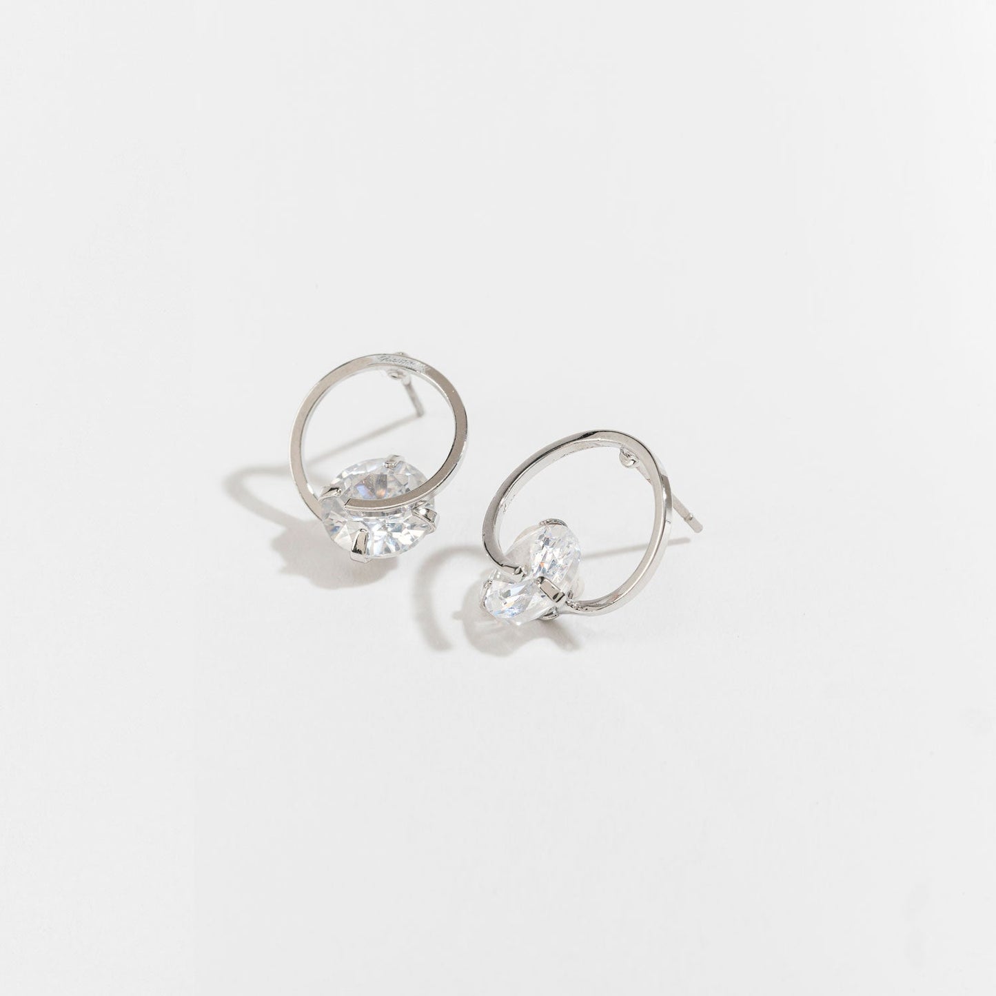 Dazzler Cubic Zirconia Circle Frame Stud Earrings