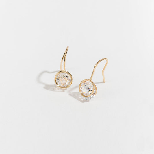 Dazzler Cubic Zirconia Round Drop Earrings