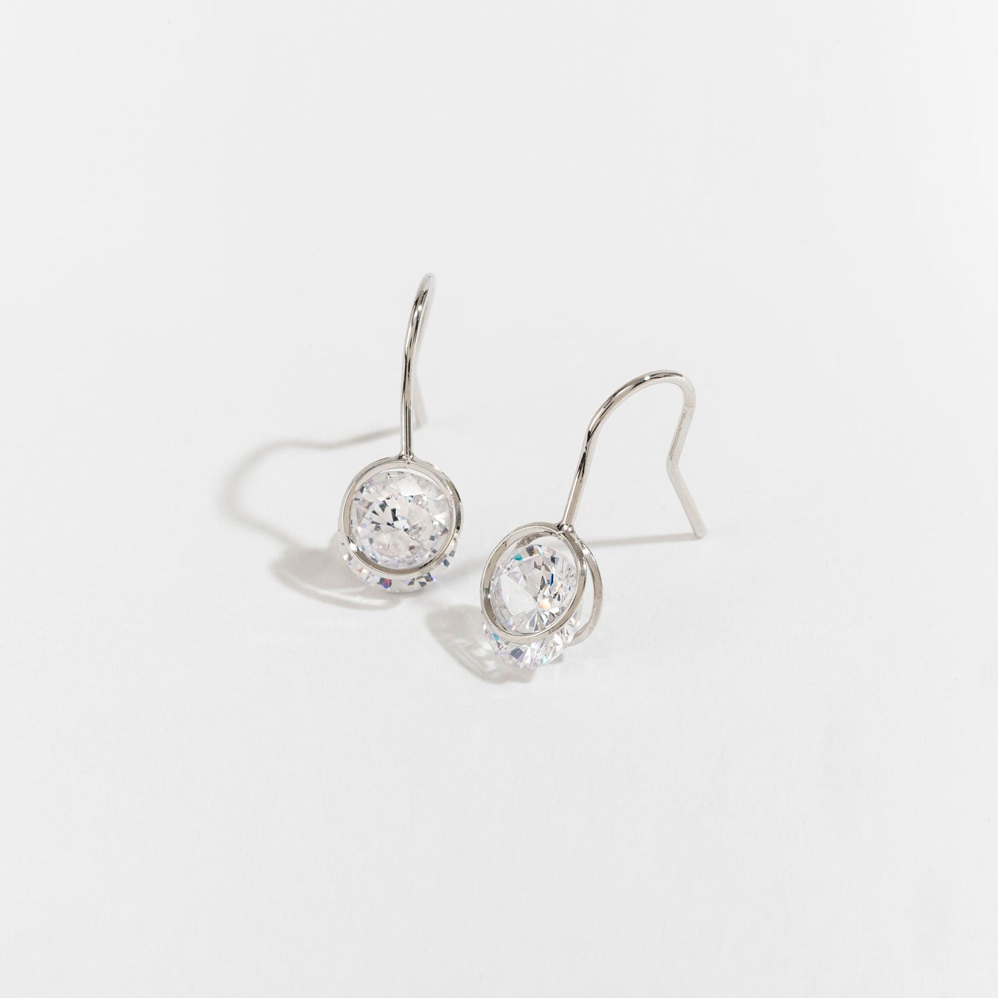 Dazzler Cubic Zirconia Round Drop Earrings