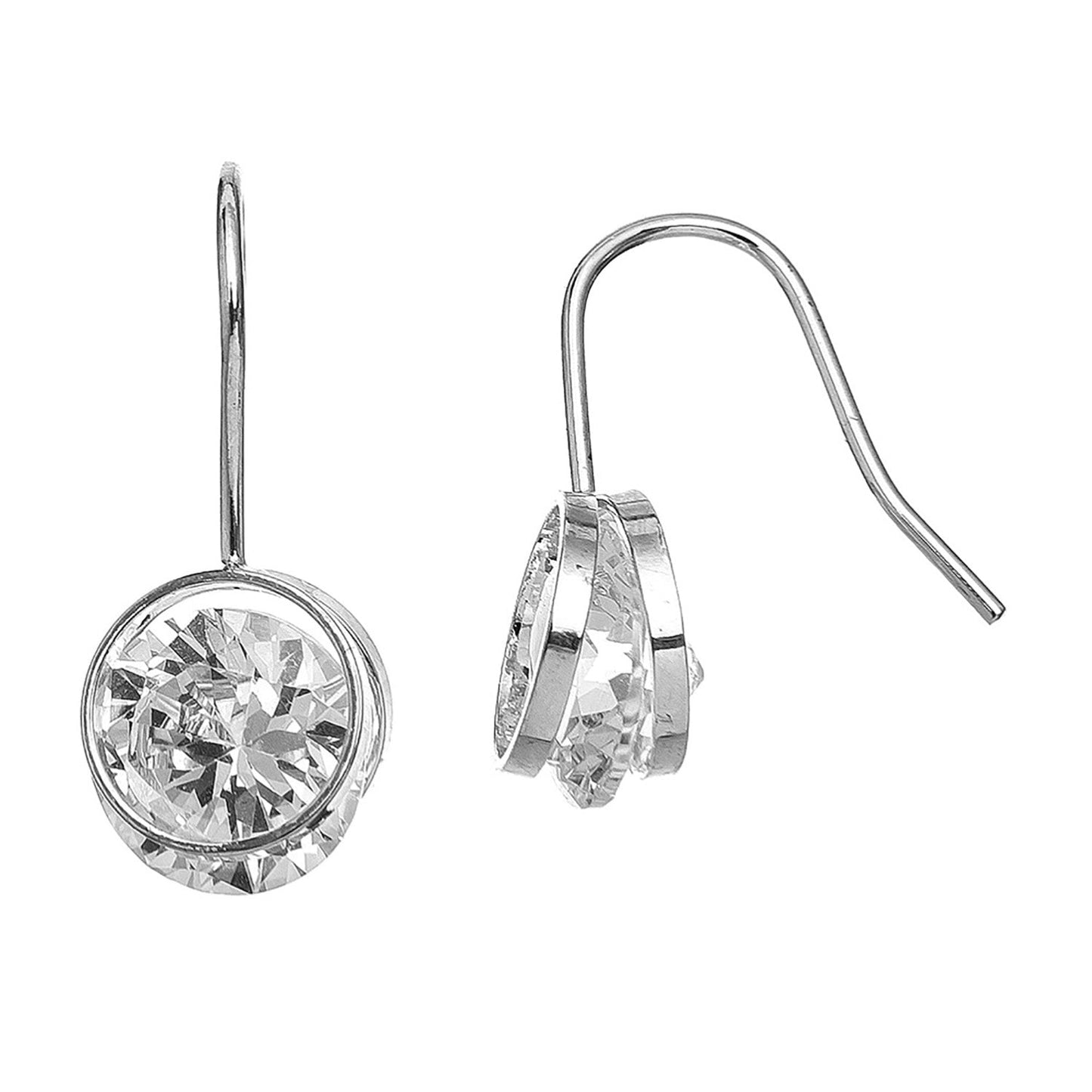 Dazzler Cubic Zirconia Round Drop Earrings