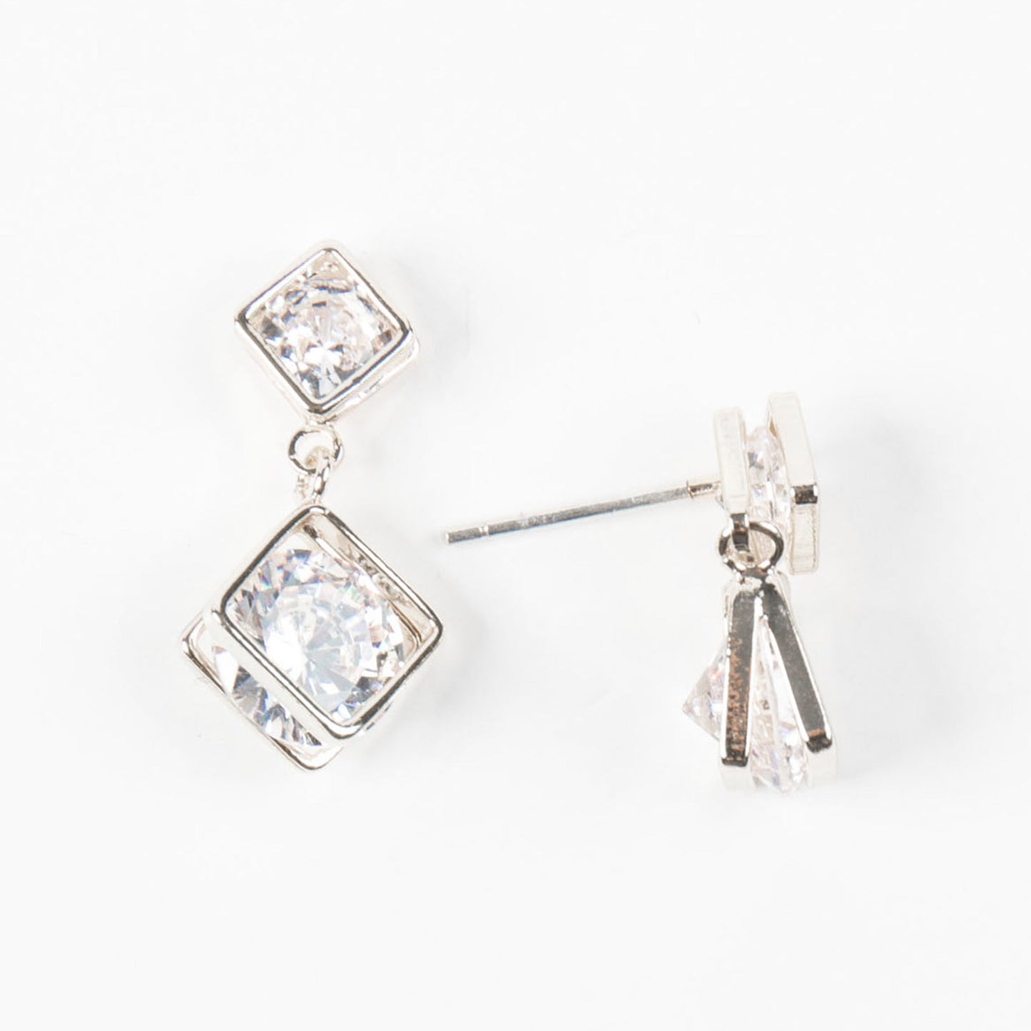 Dazzler Double Cubic Zirconia Drop Earrings